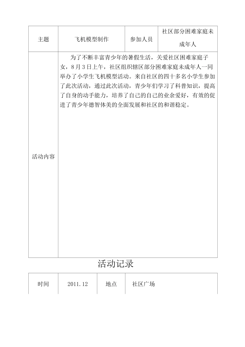 社区组织未成年人活动记录_第3页