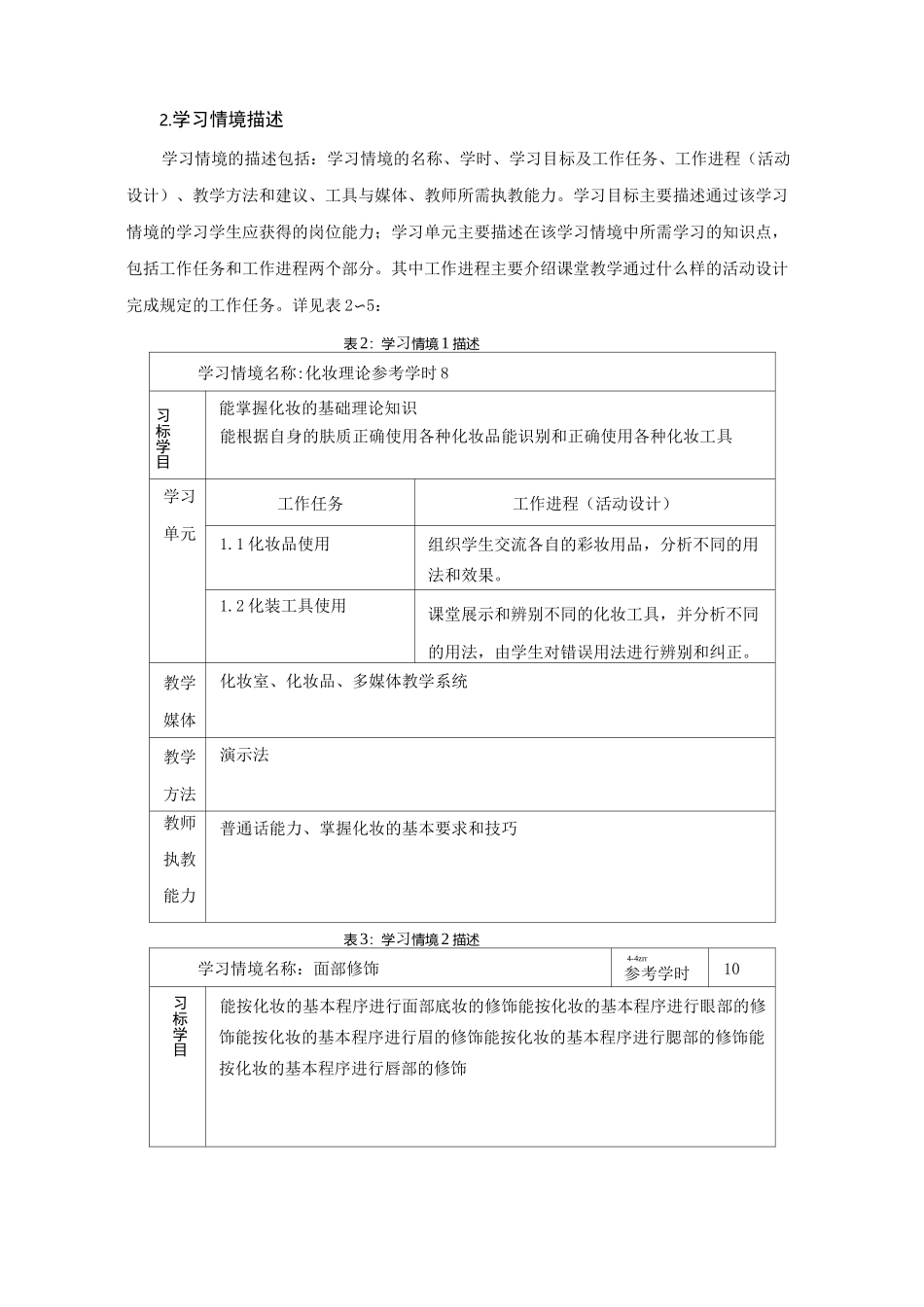 形象塑造与化妆技巧课程标准_第2页
