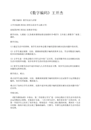 数字编码王开杰