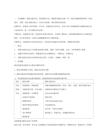 康复评定学试题及答案