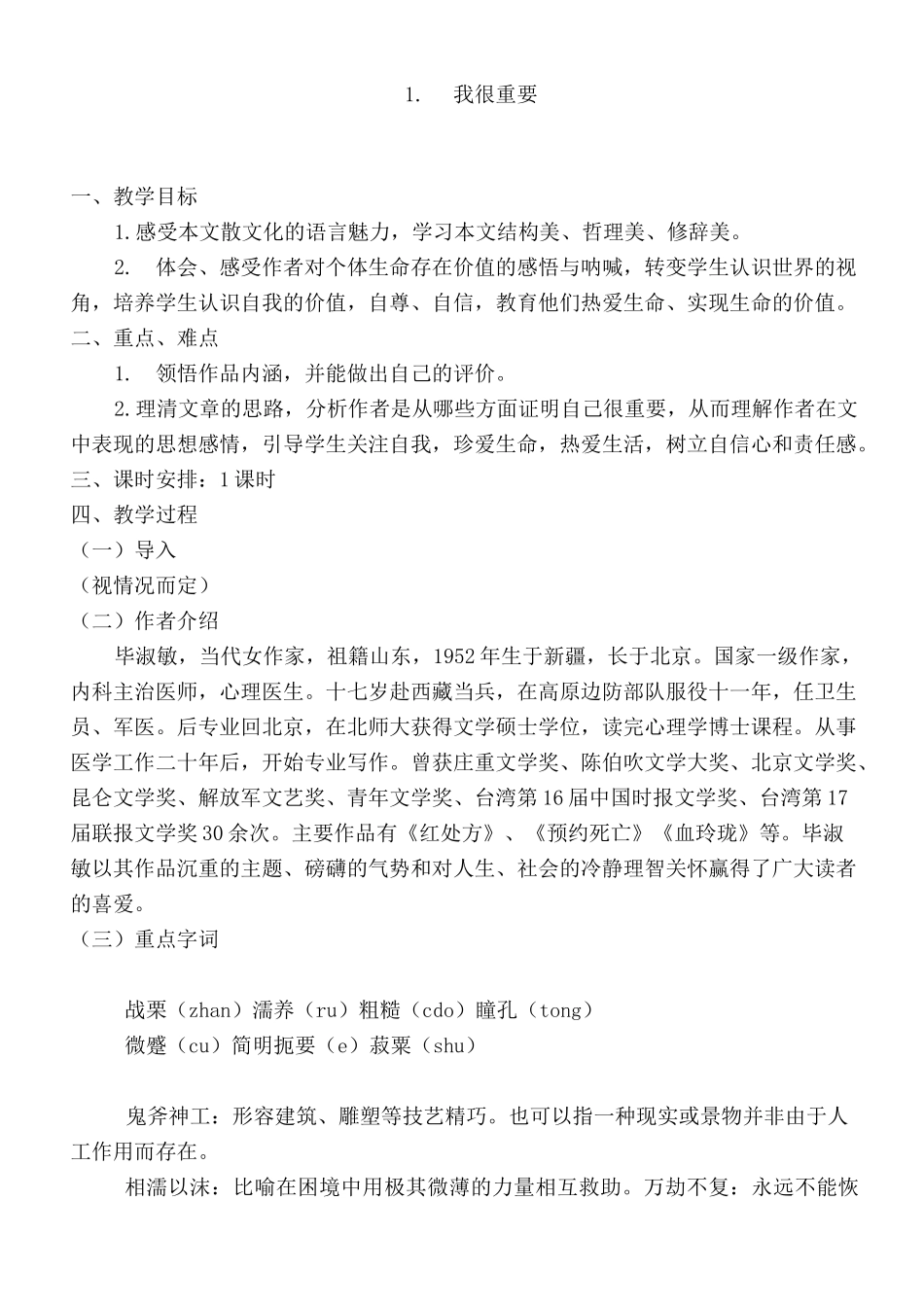 我很重要教案_第1页