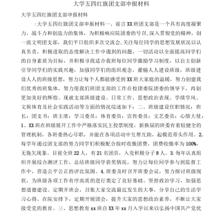 大学五四红旗团支部申报材料