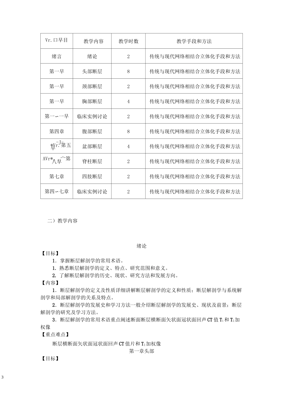 断层解剖学 教学大纲汇总_第3页