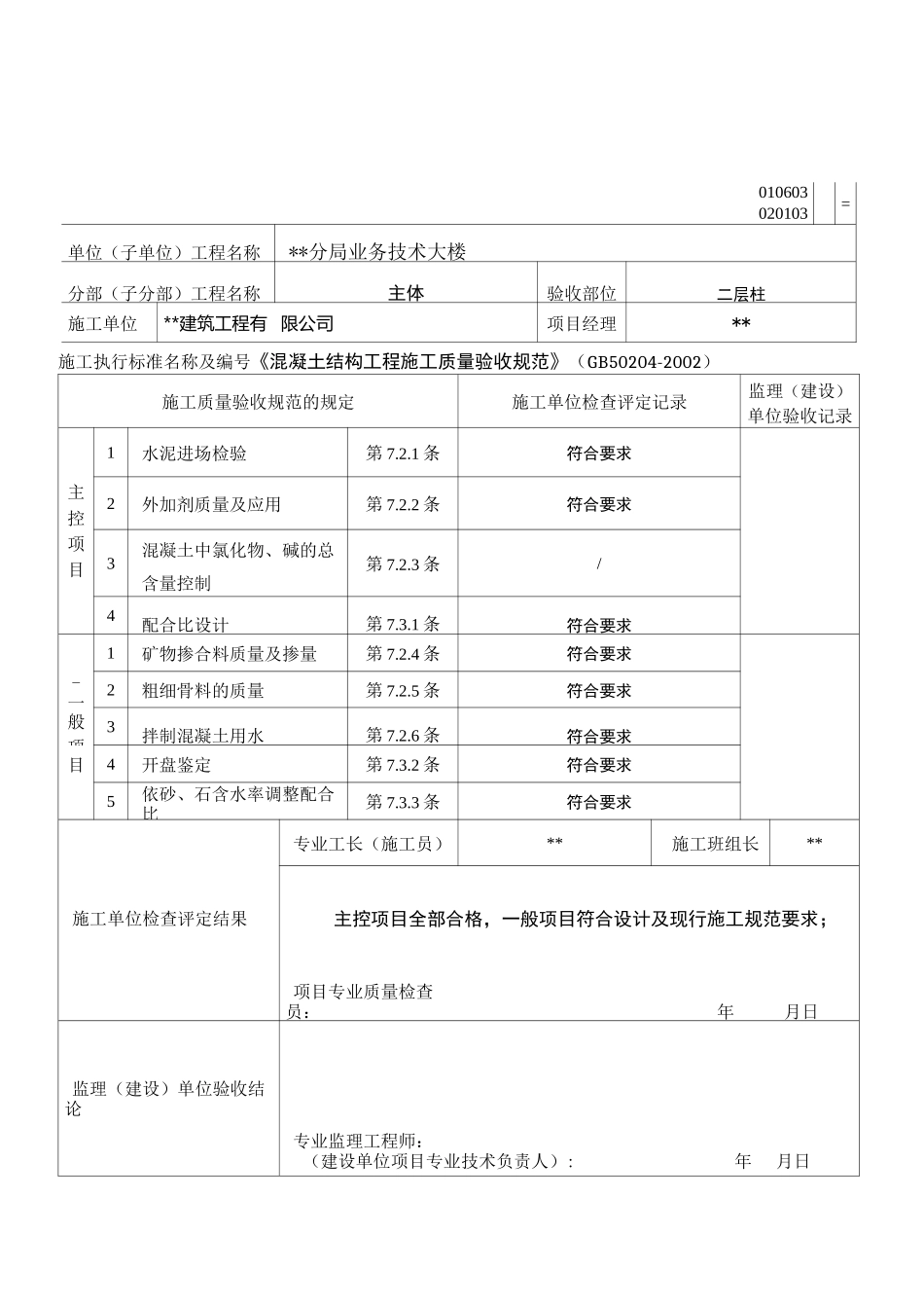 混凝土原材料及配合比设计检验批质量验收记录_第3页