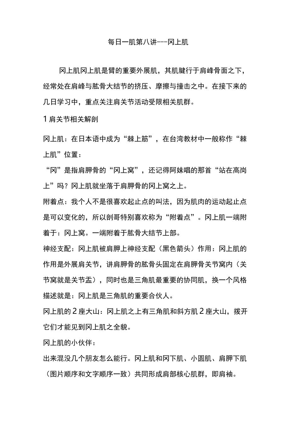 每日一肌第八讲---冈上肌_第1页