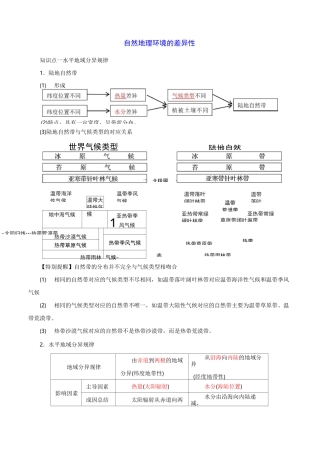 自然地理环境的差异性知识点总结与重难点