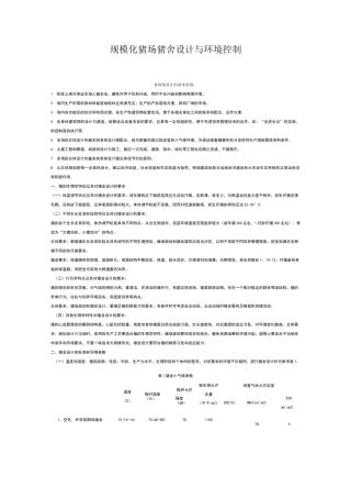 规模化猪场猪舍设计与环境控制