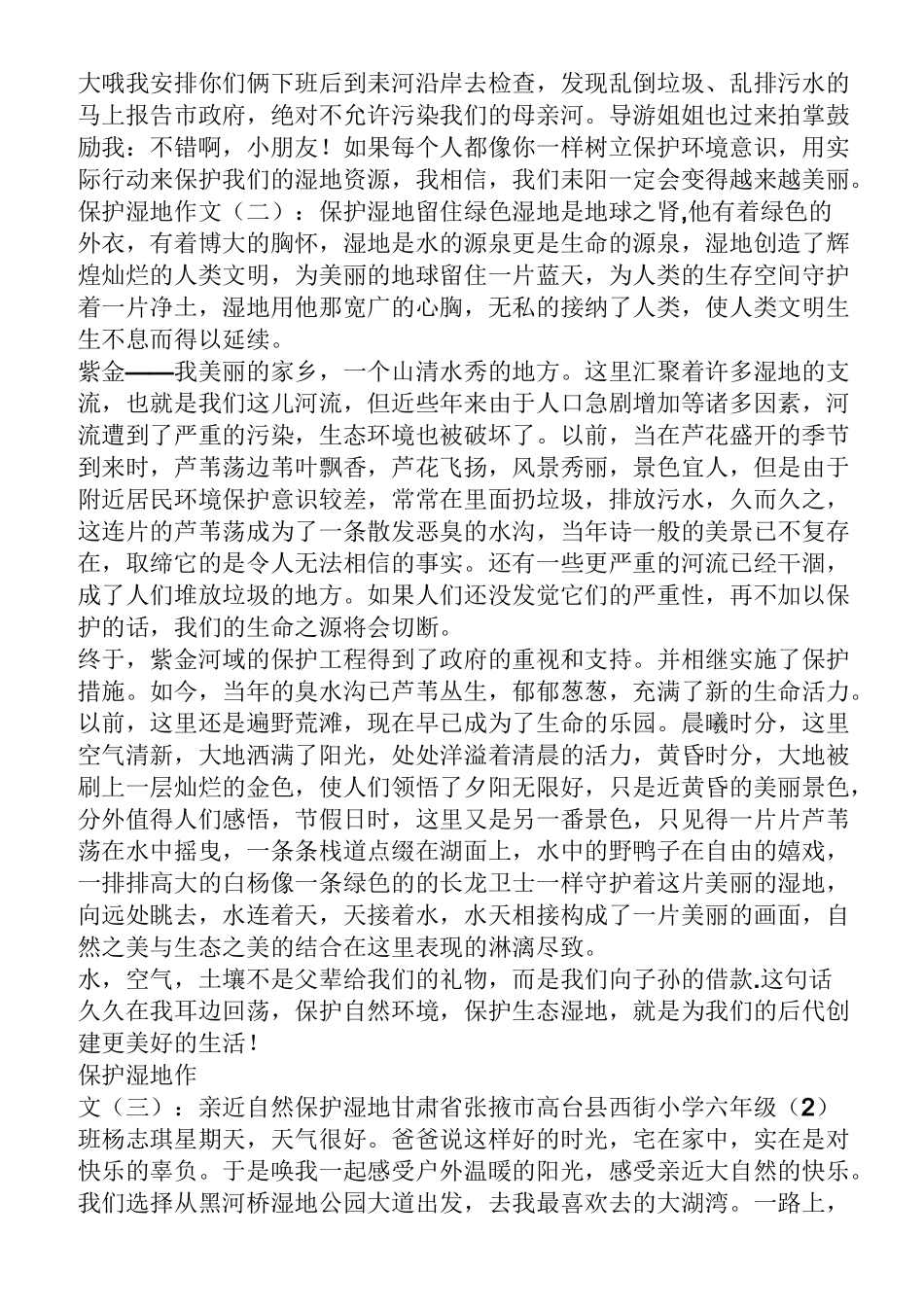 公园作文之保护湿地公园的作文_第2页