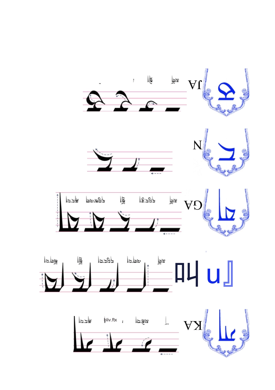 藏文30个辅音字母-写笔顺_第2页