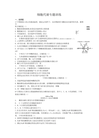 细胞代谢专题训练