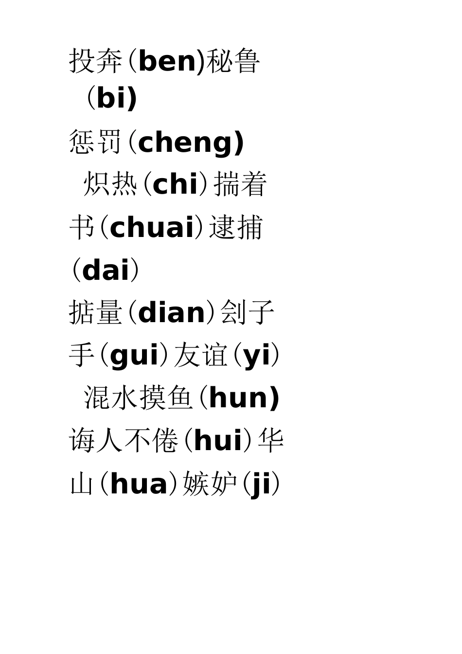 最易读错的字音_第1页