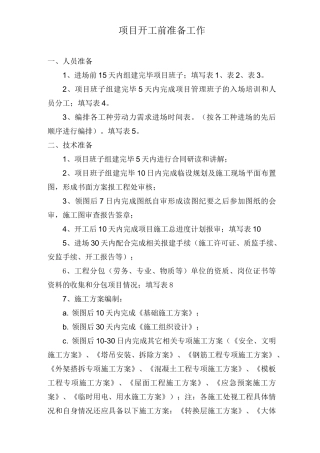 项目前期准备工作