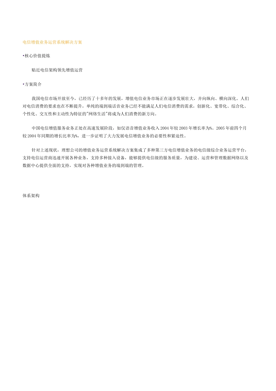 电信增值业务运营系统解决方案_第1页