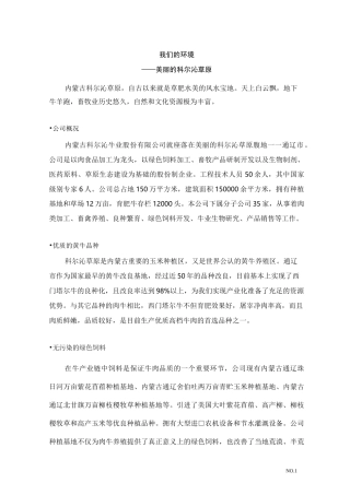 内蒙古科尔沁牛业股份有限公司 公司简介