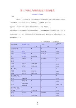 第三节 热值与燃烧温度及燃烧速度