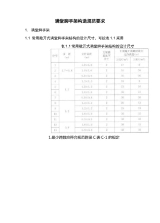 满堂脚手架构造示范