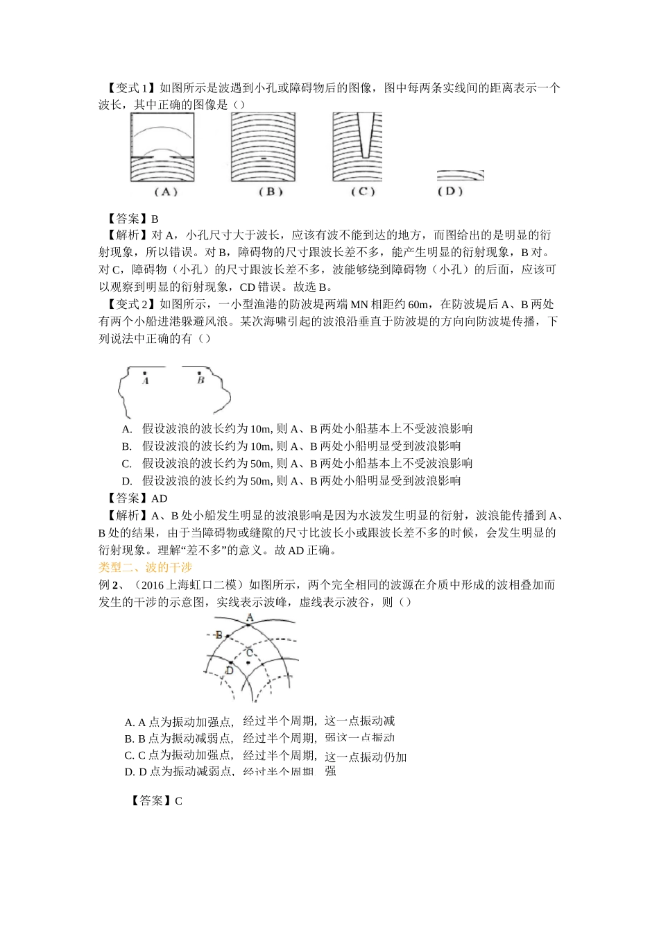 知识讲解 波的干涉和衍射(基础)  _第3页