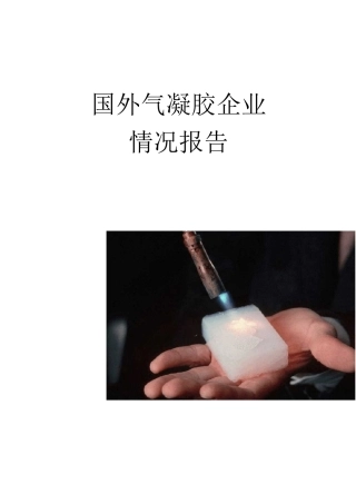 国外气凝胶发展情况