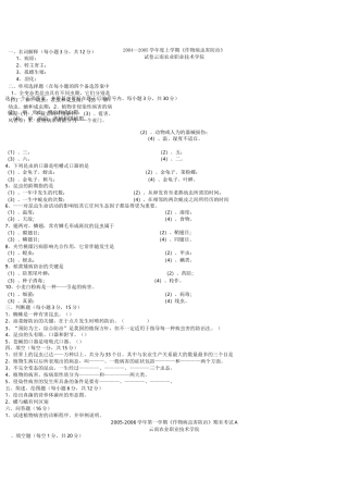 作物病虫害防治试卷及答案