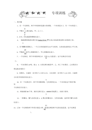 小升初数学复习比和比例专项训练