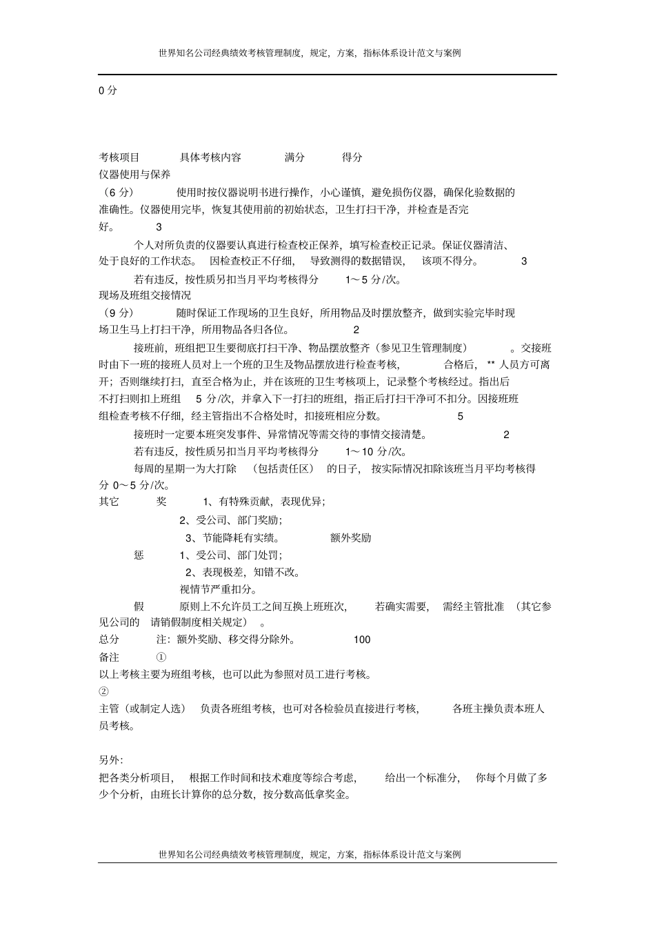 化验室绩效考核评分细则_第3页