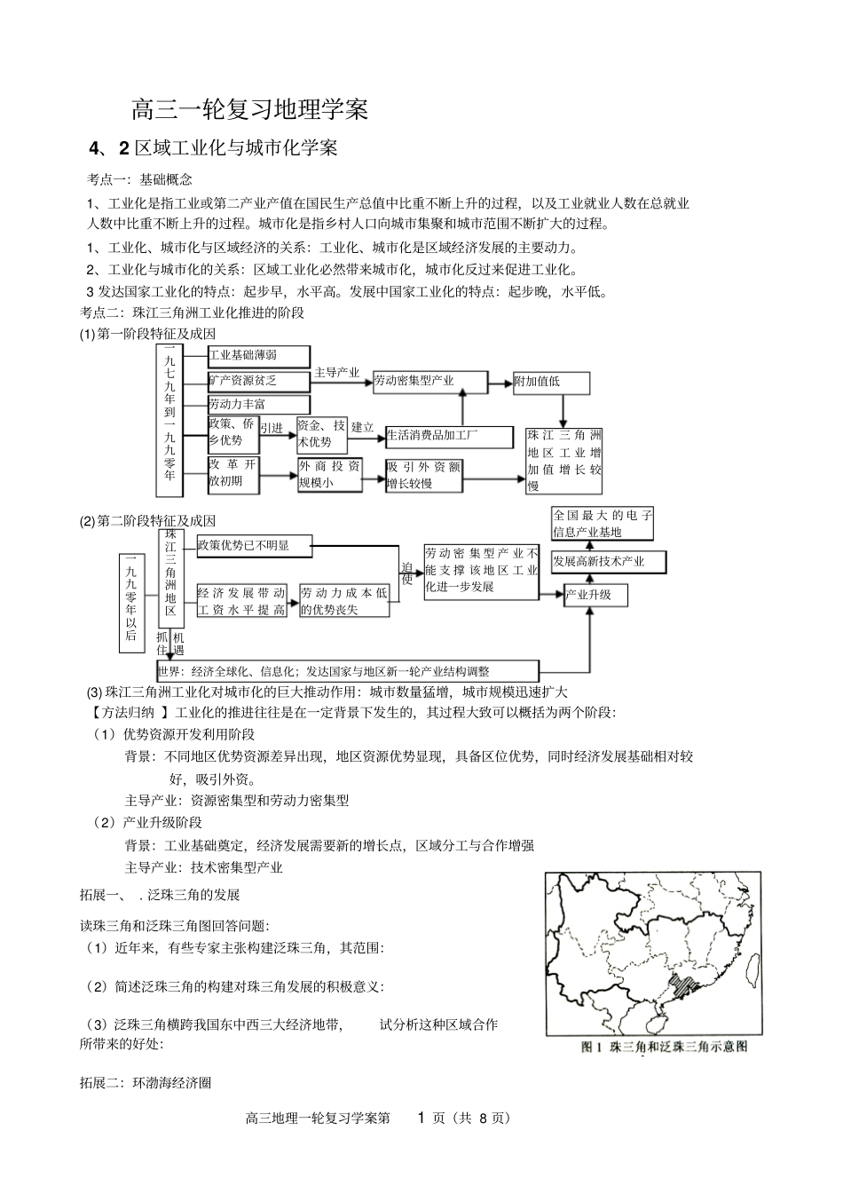 区域工业化与城化学案_第1页