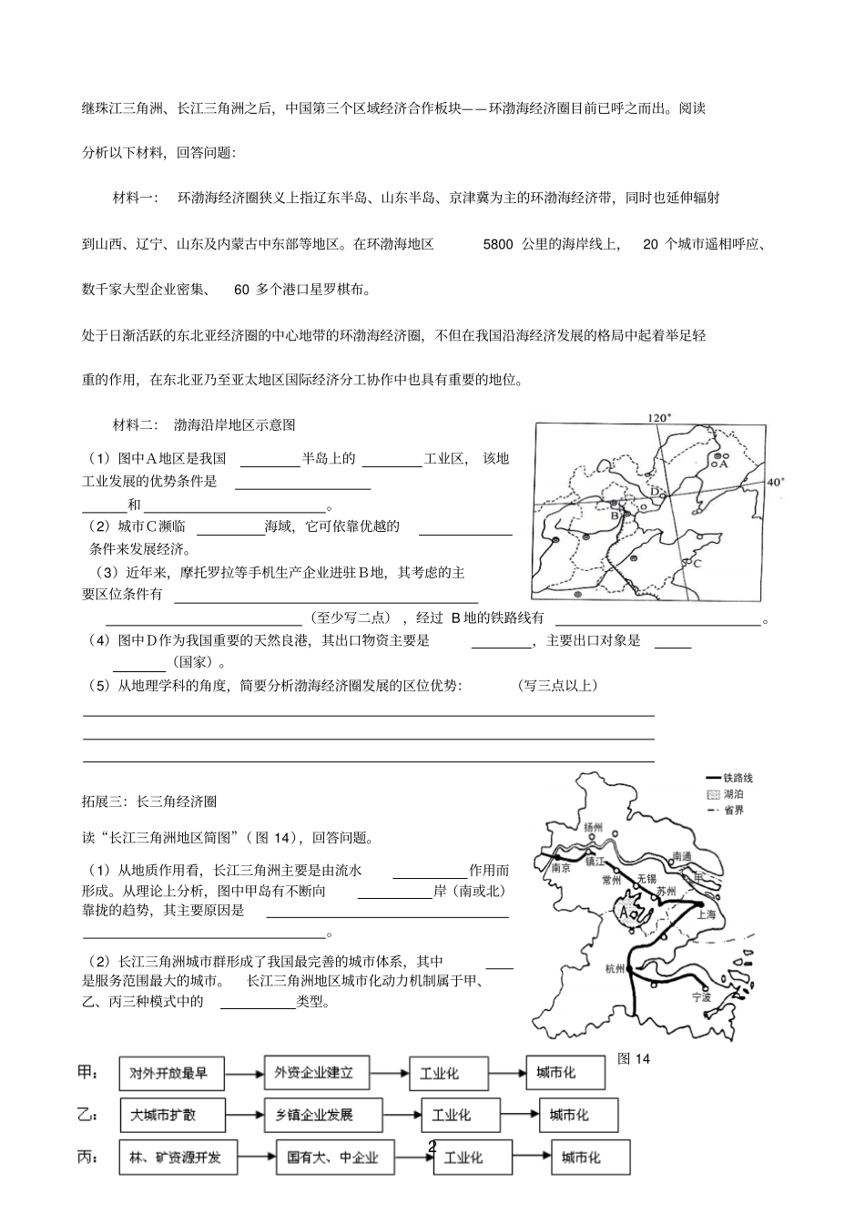 区域工业化与城化学案_第2页