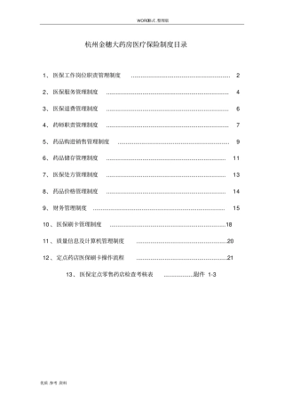 医保零售药店管理制度大全2018版