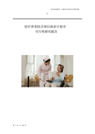 医养结合项目商业计划书可行性研究报告【】