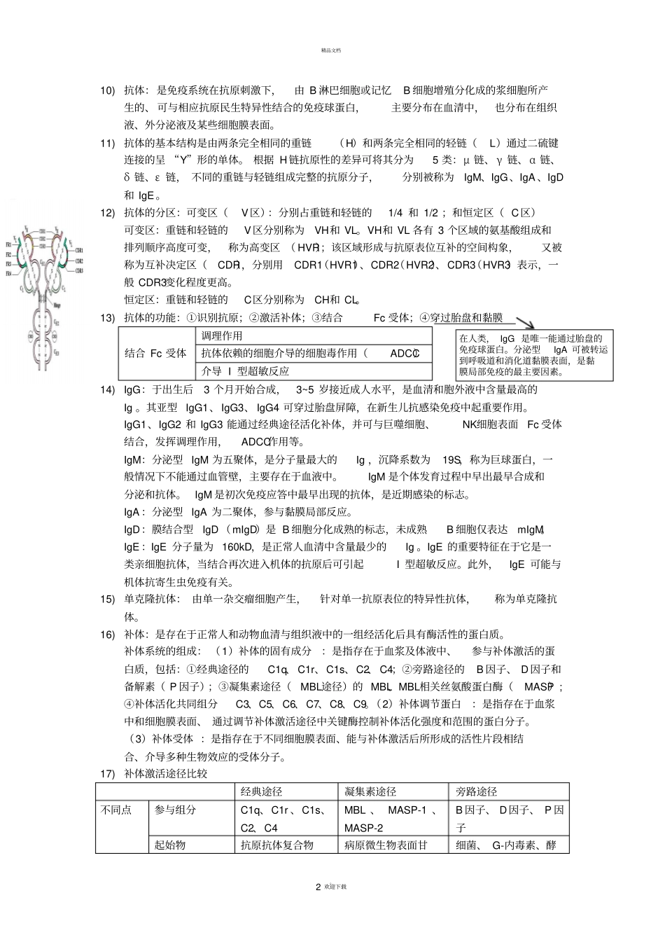 医学免疫学期末复习资料_第2页