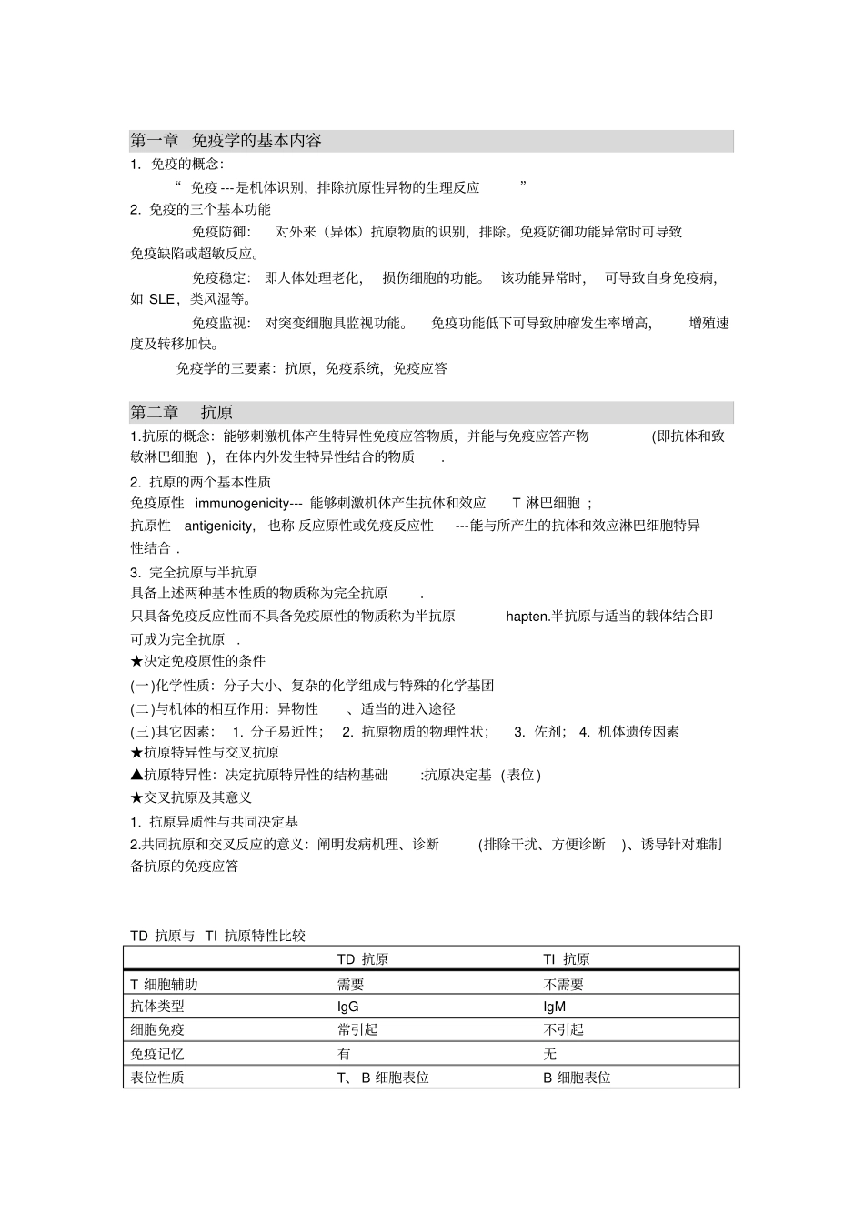 医学免疫学重要复习总结_第1页