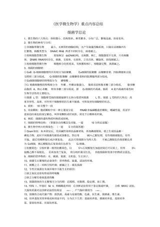 医学微生物学重点总结兰州大学汇总