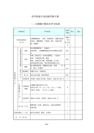 医学检验专业技能考核