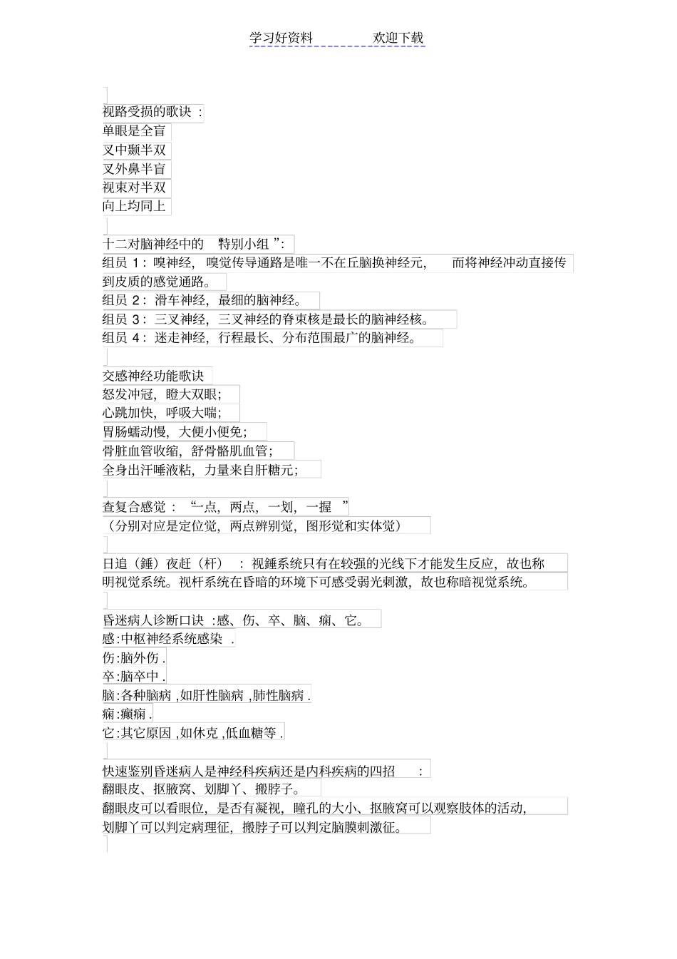 医学生各种记忆口诀!_第2页