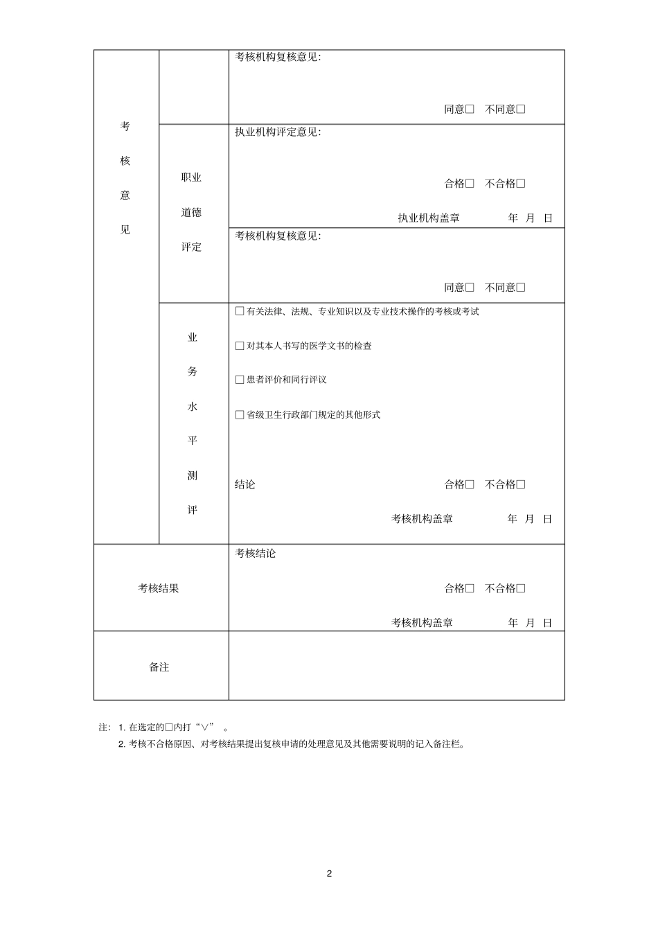 医师定期考核表一般程序_第2页