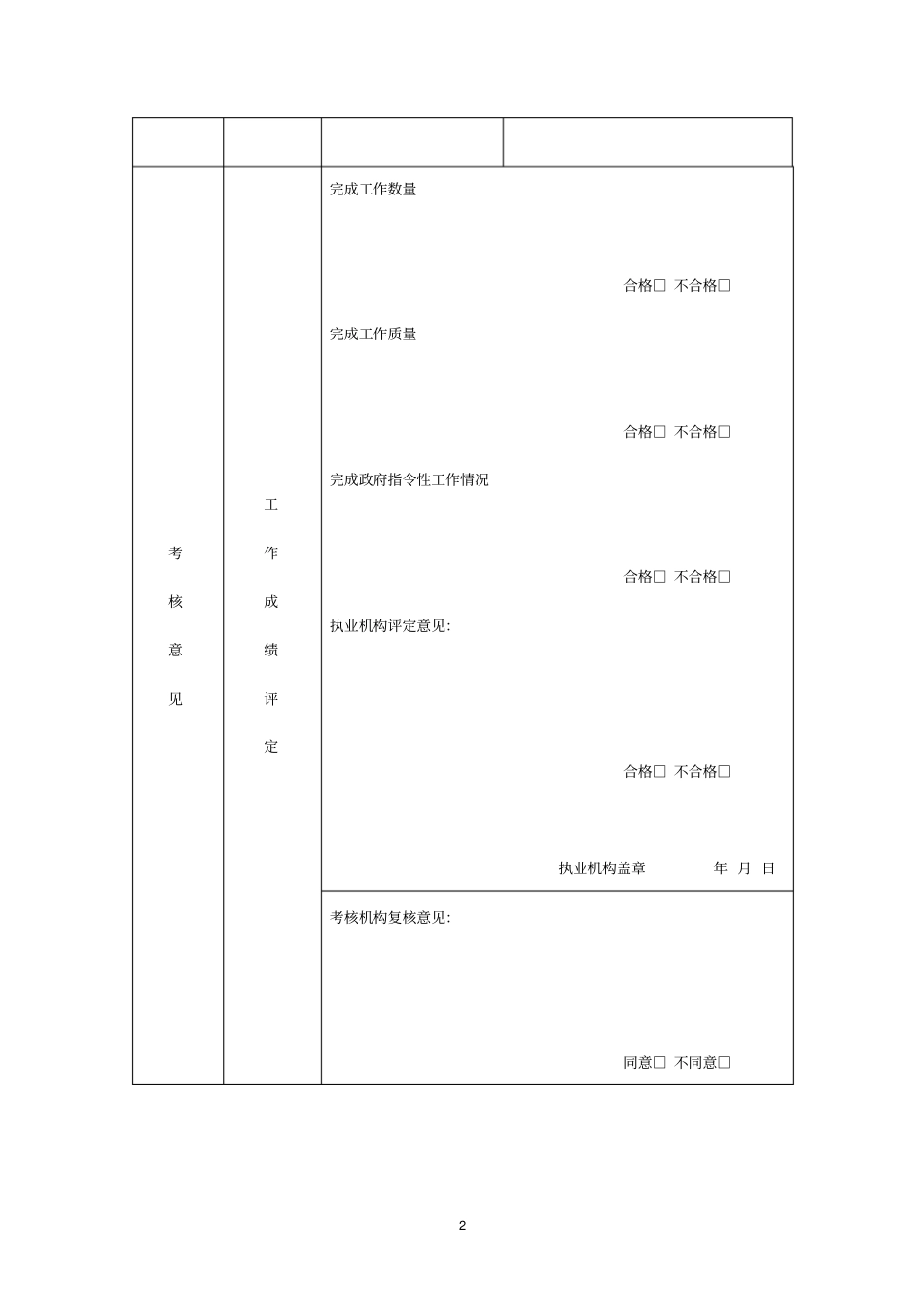 医师定期考核表全套_第2页
