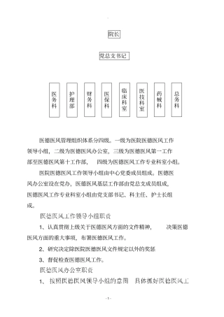 医德医风管理组织体系