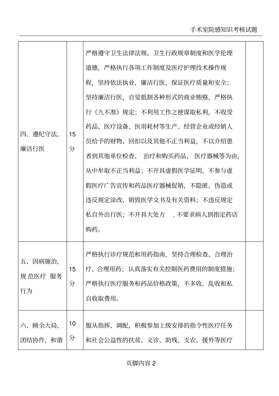 医德医风量化考核表、医德医风考评得分计算表_第2页