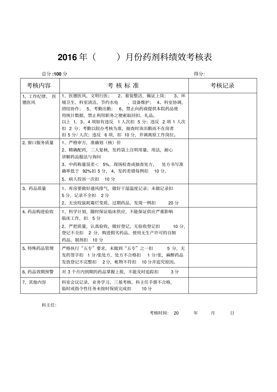 医技辅助科室绩效考核表汇总_第3页
