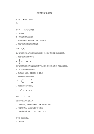 医用物理学复习提要