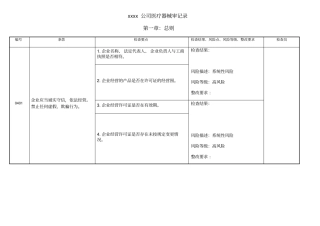 医疗器械内审记录表格模板