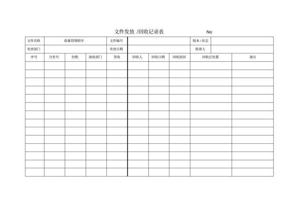 医疗器械经营企业记录表格质量记录表格_第1页