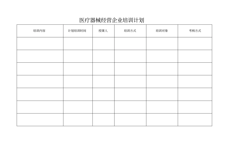 医疗器械购进、养护、培训记录表_第3页