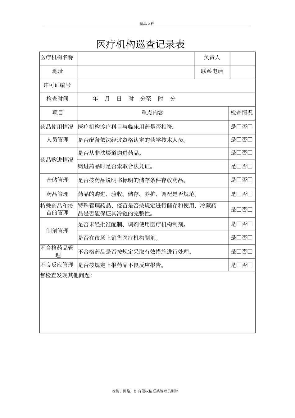 医疗机构巡查记录表资料_第2页