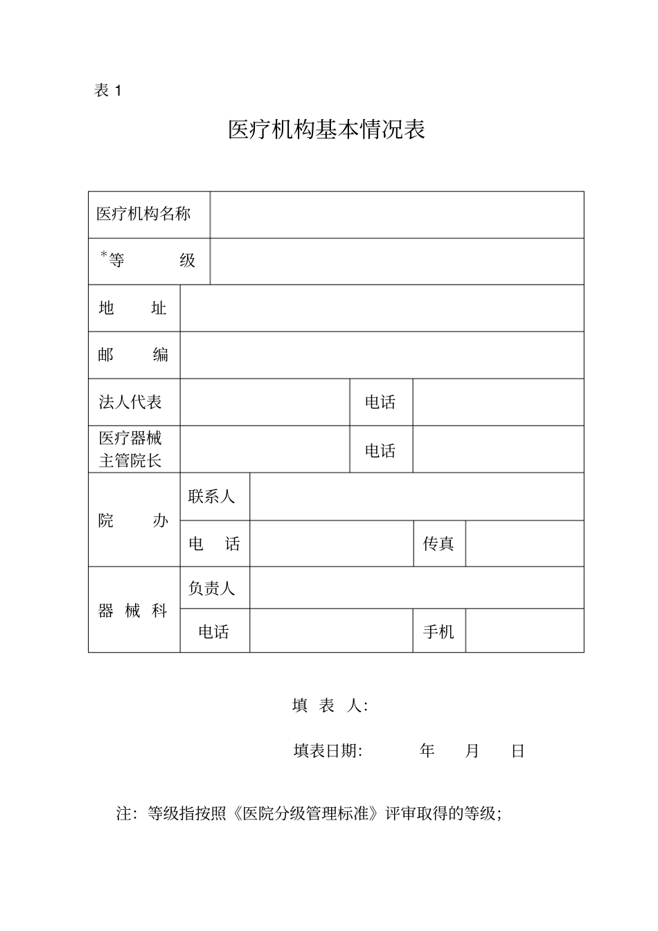 医疗机构基本情况表_第1页