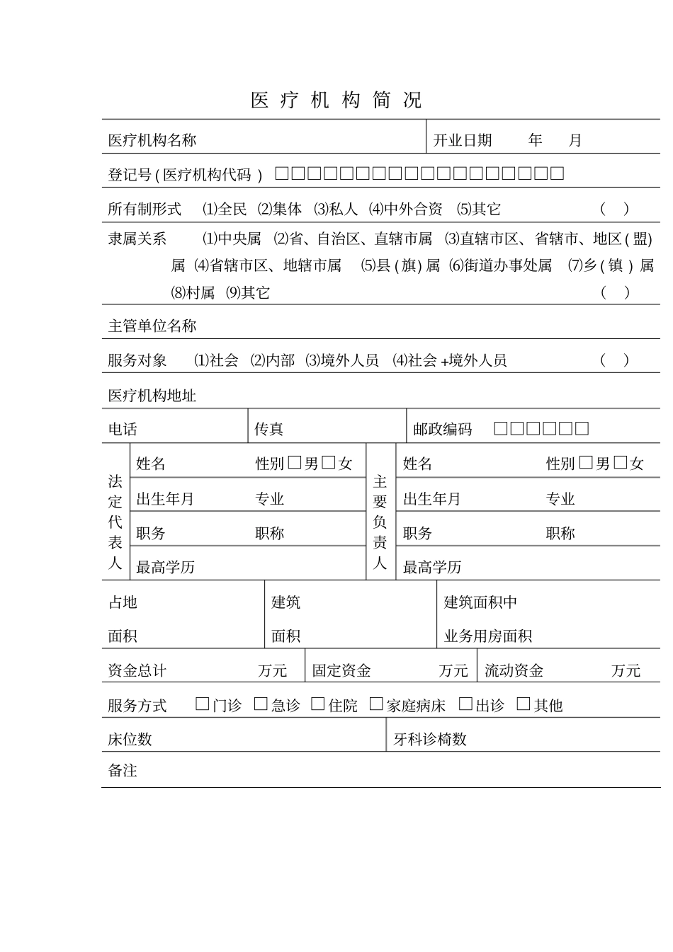 医疗机构设置与执业许可相关表格_第3页
