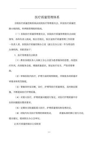 医疗质量管理体系