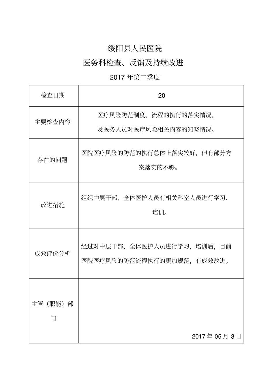 医疗风险管理医务科检查、反馈及持续改进_第2页