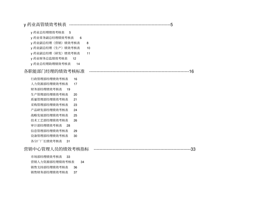 医药业中高级管理人员绩效考核标准表_第2页
