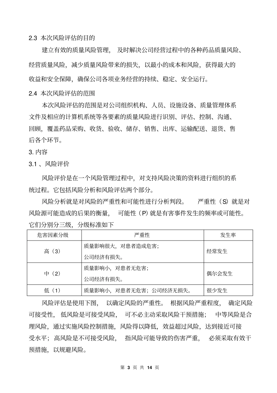 医药公司季度质量风险管理评价报告版14_第3页